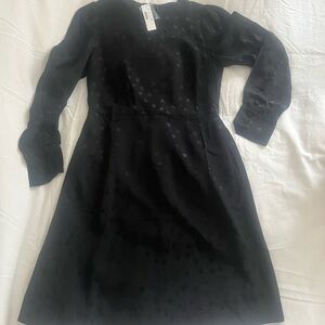 JCrew black polka dot shift dress NWT